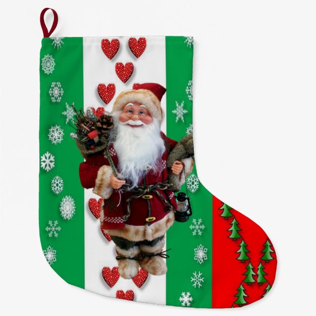 Grande Chaussette De Noël Réservation de Noël, Père Noël (Devant)