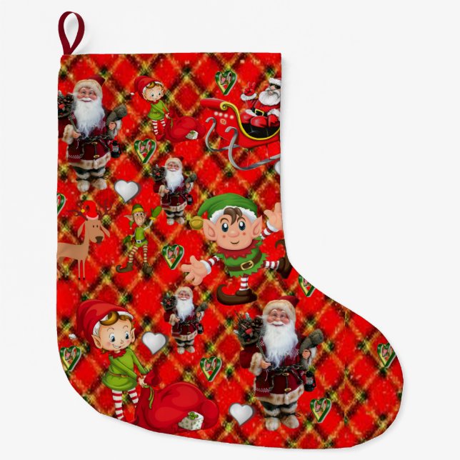 Grande Chaussette De Noël Réservation de Noël, Père Noël (Devant)