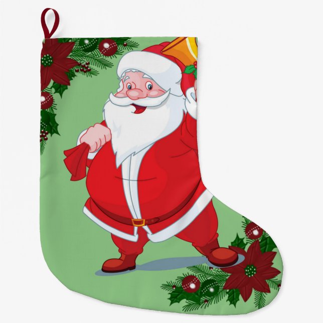 Grande Chaussette De Noël Réservation de Noël, Père Noël (Devant)