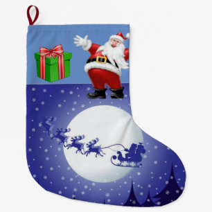 Grande Chaussette De Noël Réservation de Noël, Père Noël