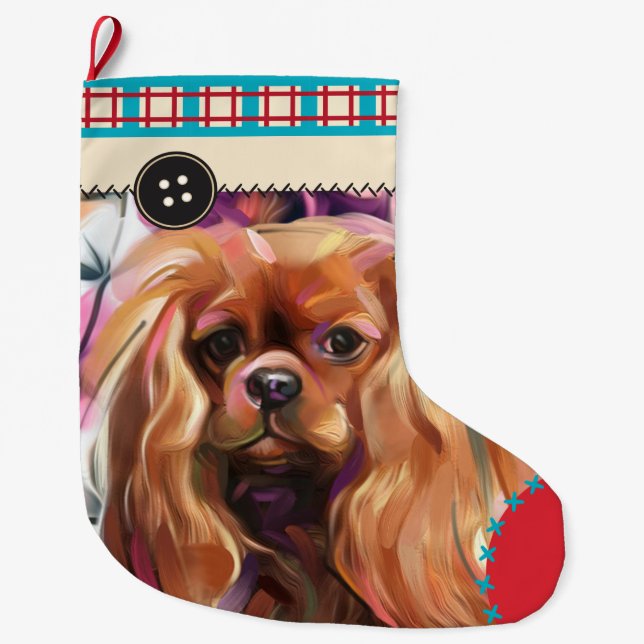 Grande Chaussette De Noël Réservation de Noël Ruby Cavalier| vérificateur (Devant)