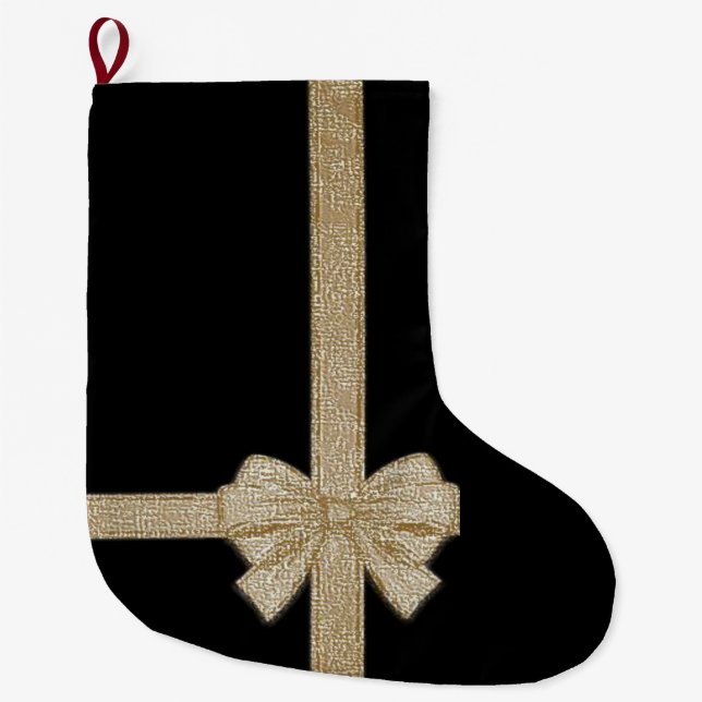 Grande Chaussette De Noël Réservoir de Noël, Bow (Devant)