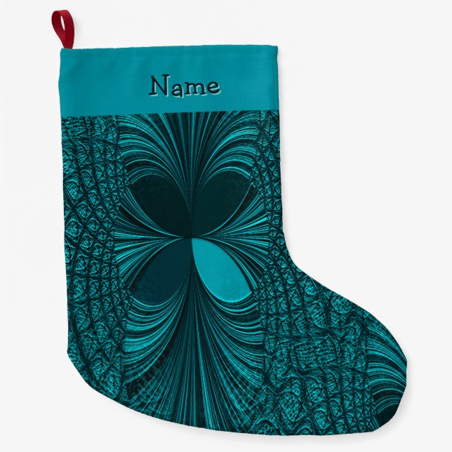 Grande Chaussette De Noël Réservoir de Noël décoratif vert (Devant)