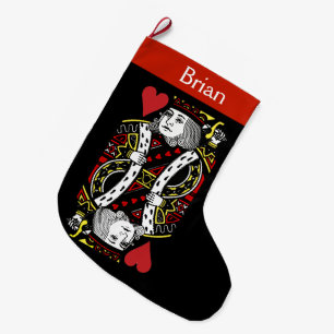 Grande Chaussette De Noël Roi des Coeurs Grande réserve de Noël