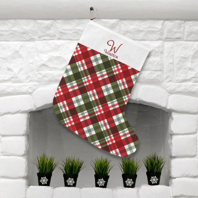 Grande Chaussette De Noël Royal Stewart Tartan Plaid (Créateur téléchargé)