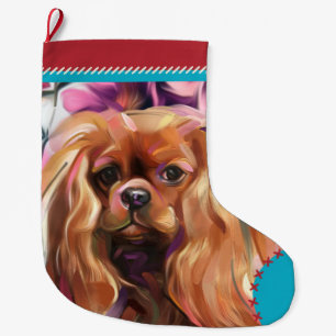 Grande Chaussette De Noël Ruby Cavalier Noël Stocker le bleu turquoise