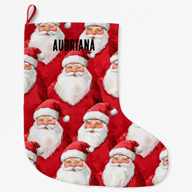 Grande Chaussette De Noël Santa Claus (Devant)