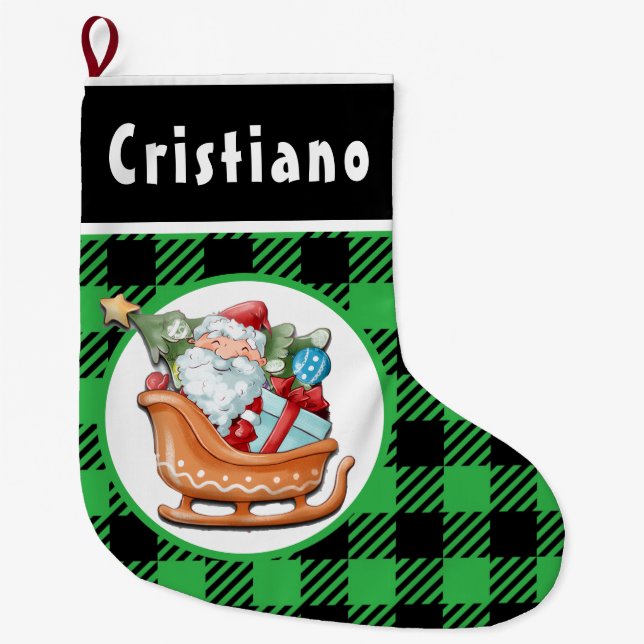 Grande Chaussette De Noël Santa’s Sleigh With Gifts Christmas Stocking (Devant)