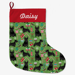 Grande Chaussette De Noël scottie christmas bas scottish terrier design