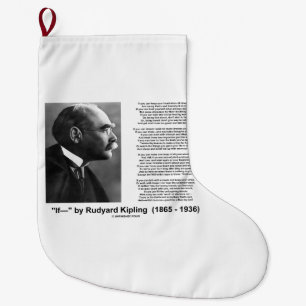Grande Chaussette De Noël "Si... " Poème De Rudyard Kipling Inspirational