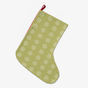 Grande Chaussette De Noël Snowflakes Olive Green Noël