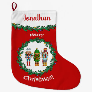 Grande Chaussette De Noël Soldats de jouet de casse-noix de Noël