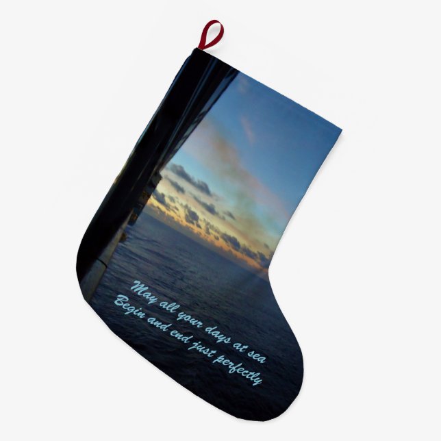 Grande Chaussette De Noël Souhaits de jours en mer (Devant (Accrochage))