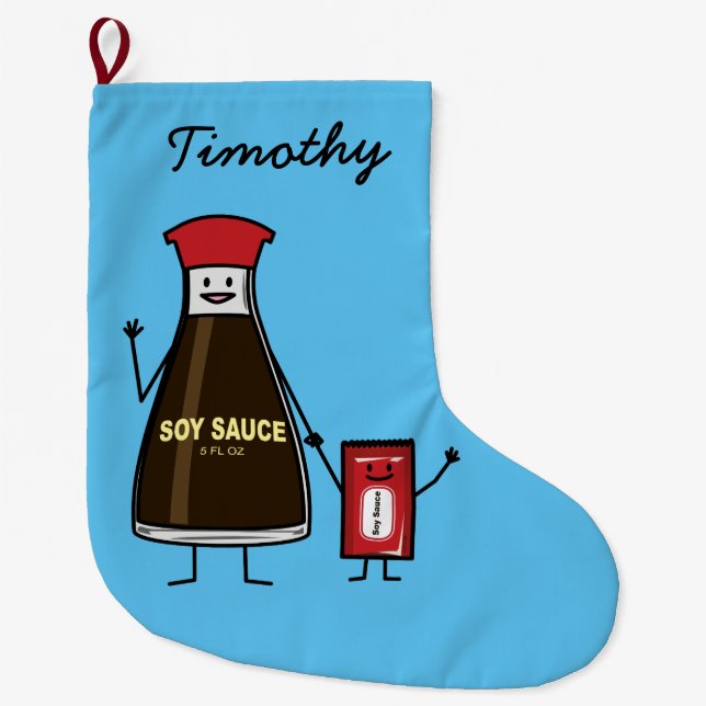 Grande Chaussette De Noël Soy Sauce Bottle Paquet enfant condiment asiatique (Devant)