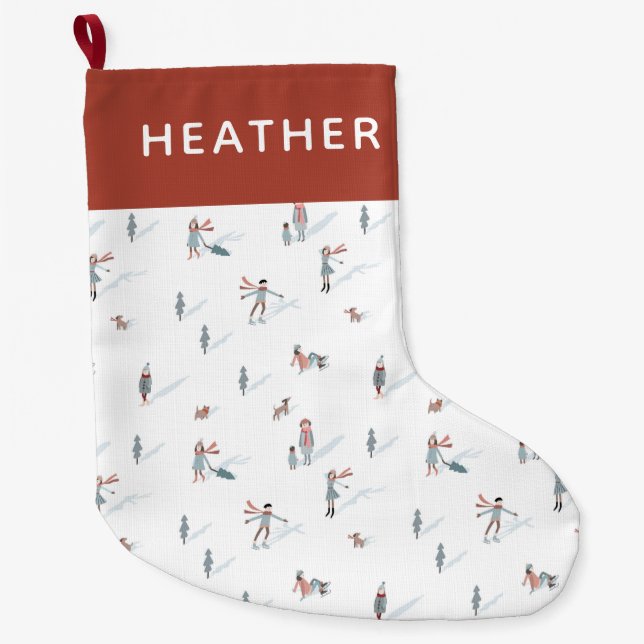 Grande Chaussette De Noël Stationnement hivernal (Devant)