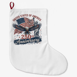 Grande Chaussette De Noël Statue de la Liberté aigle chauve 250e anniversair