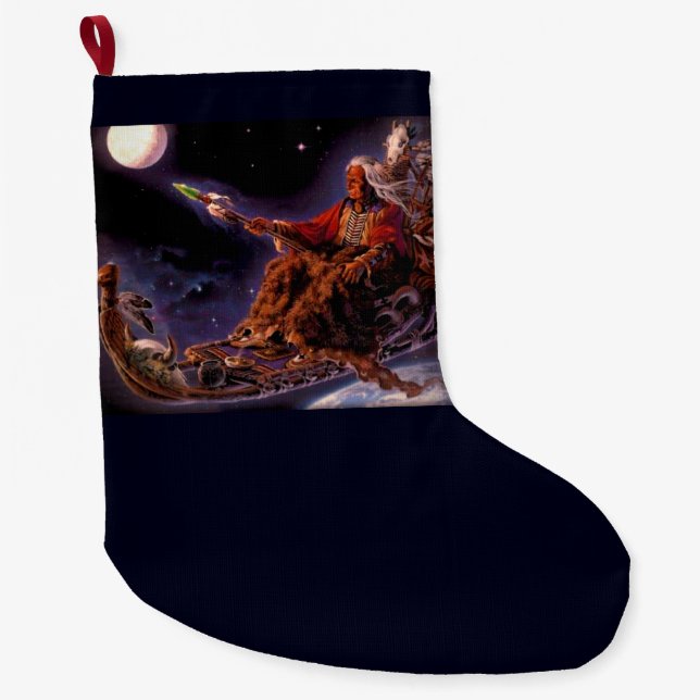 Grande Chaussette De Noël stockage de noël aux états-unis (Devant)