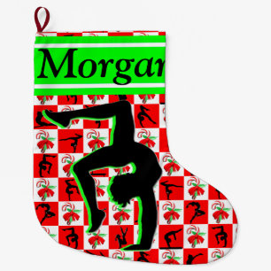 GRANDE CHAUSSETTE DE NOËL STOCKAGE DE NOËL GYMNAST PERSONNALISÉ ADORABLE
