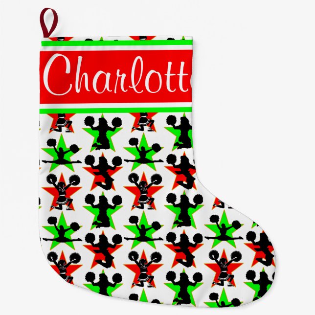 GRANDE CHAUSSETTE DE NOËL STOCKAGE DE NOËL POM-POM GIRL JOLLY (Devant)