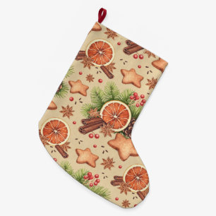 Grande Chaussette De Noël Stockage des épices de vacances