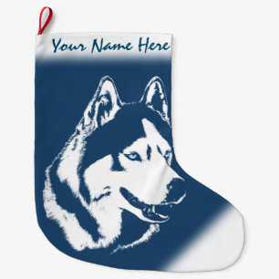 Grande Chaussette De Noël Stocker de Noël Husky Personnalisé Dog Stocker