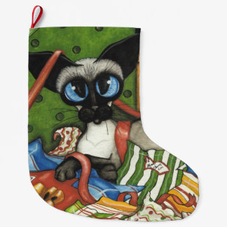 Grande Chaussette De Noël Stocker des cadeaux de chats siamois par Bihrle