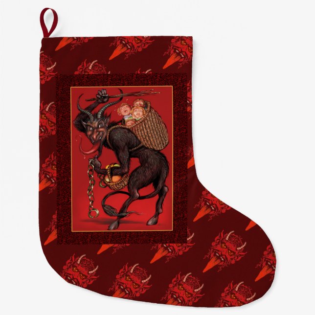 Grande Chaussette De Noël Stocker Krampus (Devant)
