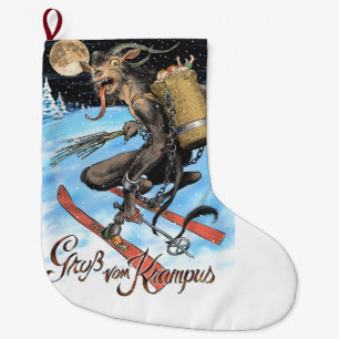 Grande Chaussette De Noël Stocker Krampus