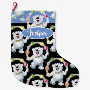 Grande Chaussette De Noël Stockin fait sur commande de jonglerie de Noël de