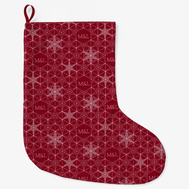Grande Chaussette De Noël Style japonais Snowflake (Devant)