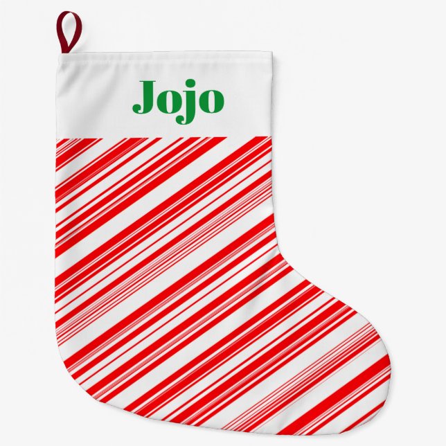 Grande Chaussette De Noël Sucre de canne vacances Noël 4Jojo (Nom) (Devant)