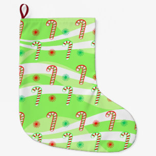 Grande Chaussette De Noël Sucres de canne de Noël modernes design
