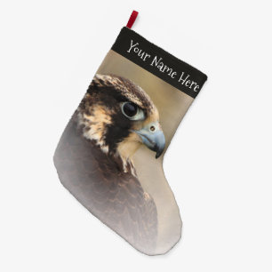 Grande Chaussette De Noël Superbe profil Vigné d'un faucon pèlerin