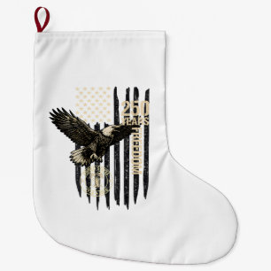 Grande Chaussette De Noël Sur le dos aigle et drapeau 250 ans 1776-2026 250e