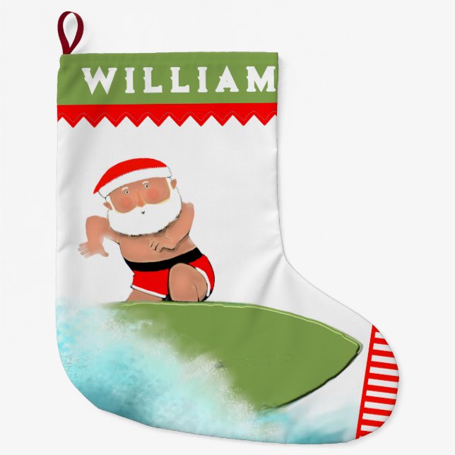 Grande Chaussette De Noël Surfer (Devant)