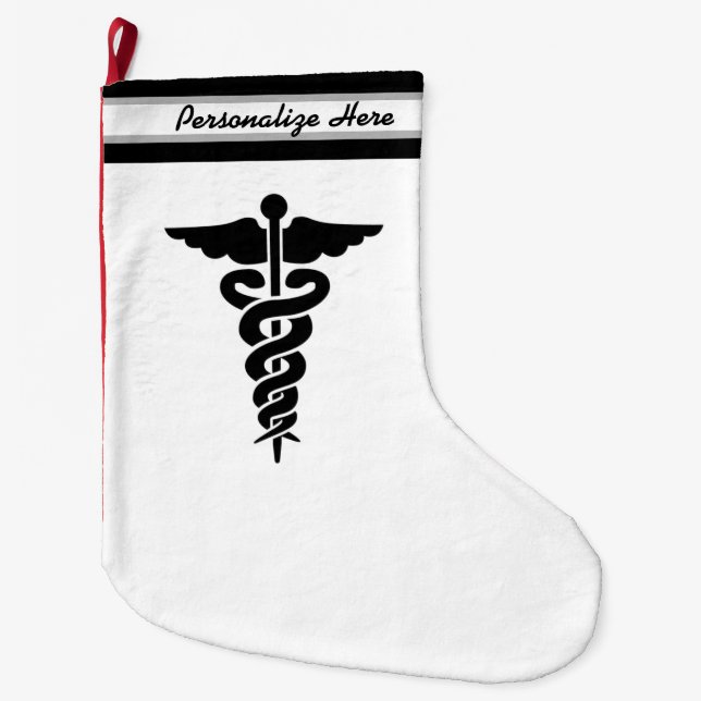 Grande Chaussette De Noël Symbole Médicale (Devant)