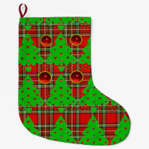 TARTAN VERT ROUGE, ARBRE DE NOËL AU COEUR