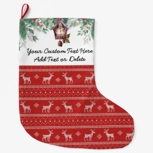 Grande Chaussette De Noël Texte personnalisé. Rinder doux de Noël