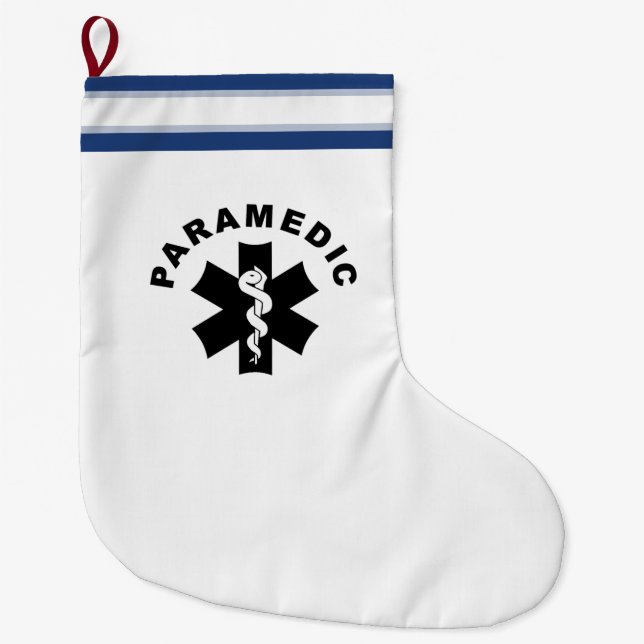 Grande Chaussette De Noël Thème d'infirmier (Devant)