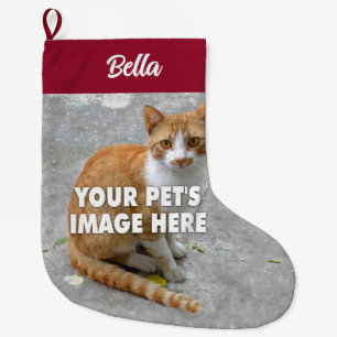 Grande Chaussette De Noël Ton chat photo Noël Stocker