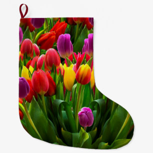 Grande Chaussette De Noël Tulipes lumineuses