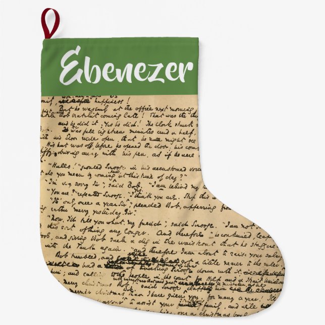 Grande Chaussette De Noël Un manuscrit d'original de chant de Noël (Devant)