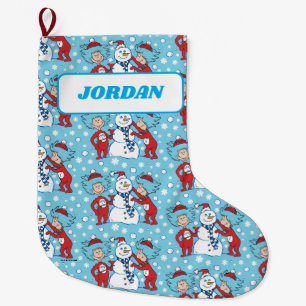 Grande Chaussette De Noël Une chose deux Motif de neige