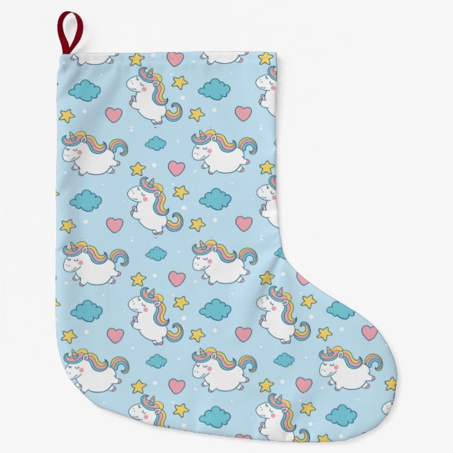 Grande Chaussette De Noël Unicorne (Devant)