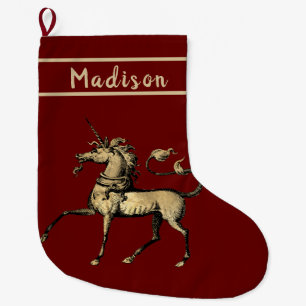 Grande Chaussette De Noël Unicorne vintage
