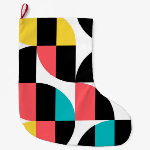 Grande Chaussette De Noël Urbain, tendance, coloré, motif graphique moderne