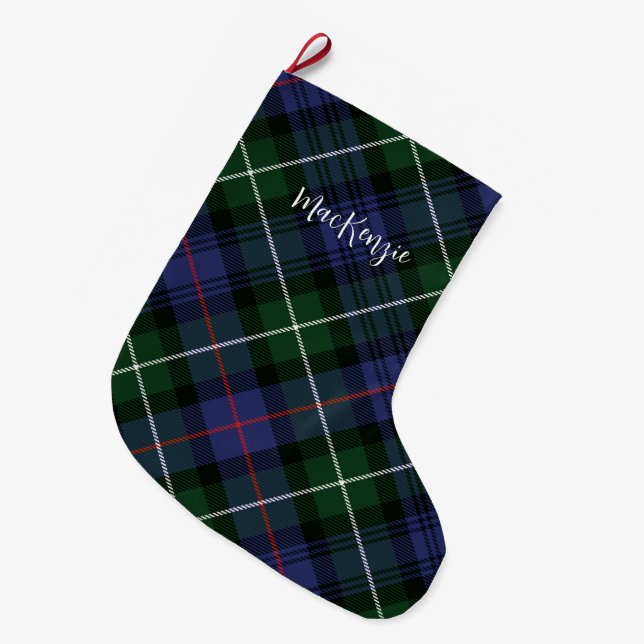 Grande Chaussette De Noël Vacances de Noël planifiées MacKenzie Tartan (Devant (Accrochage))