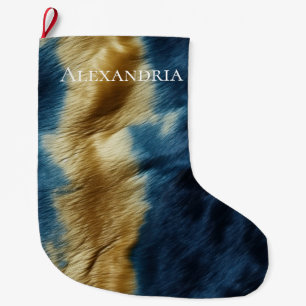 Grande Chaussette De Noël Vachette bleue