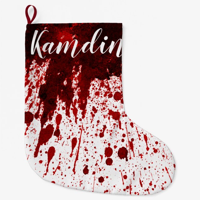 Grande Chaussette De Noël Vampire Gothi, Splatter sanguin de stockage person (Devant)