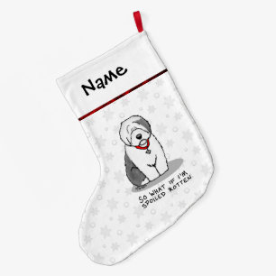 Grande Chaussette De Noël Vieux chien de mouton anglais (Grey 1)